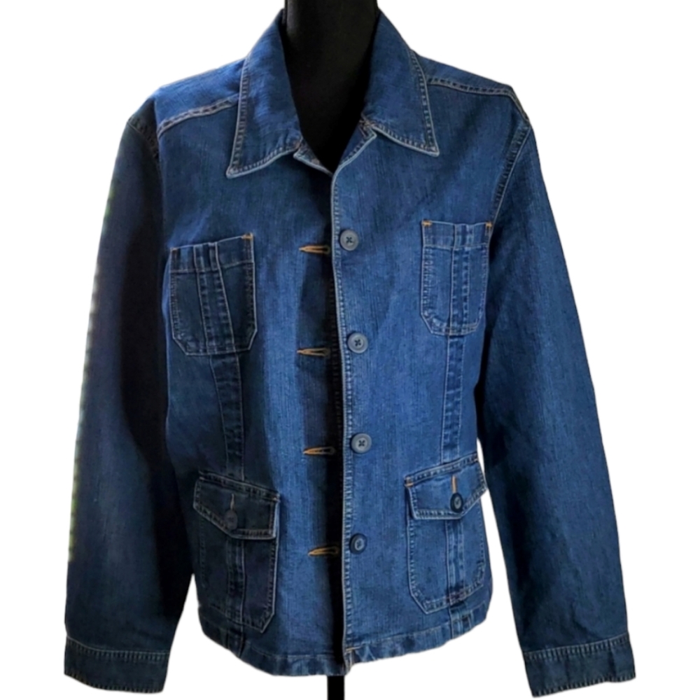 Cherokee Blue Denim Jean Jacket Plus Size